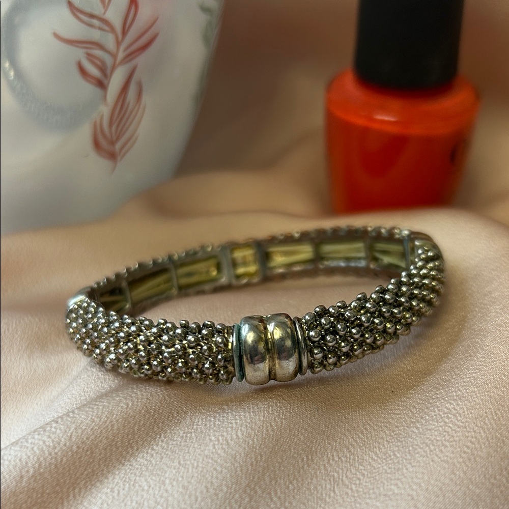 Silver Beaded Stretch Bracelet - Women Jewelry